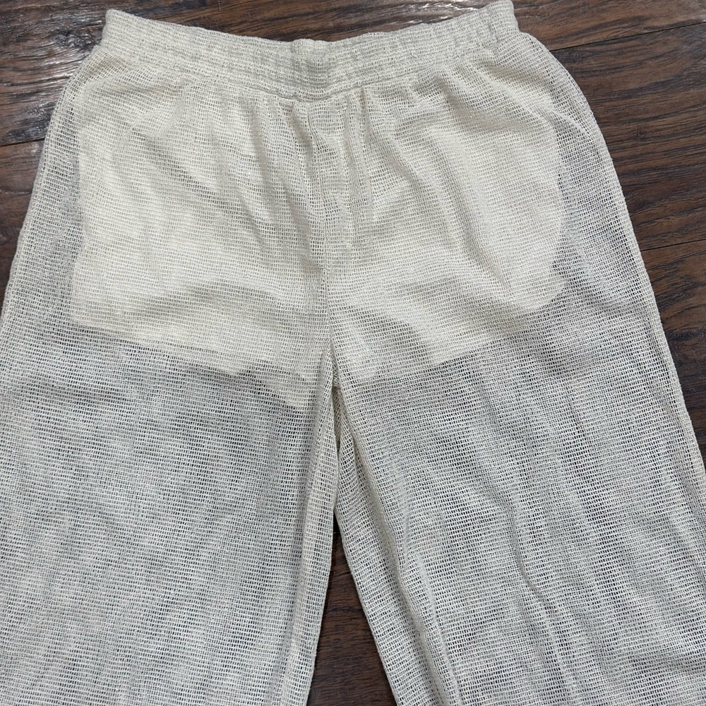 H&M WIDE-LEG HOLE-KNIT PANTS - Picture 5 of 7